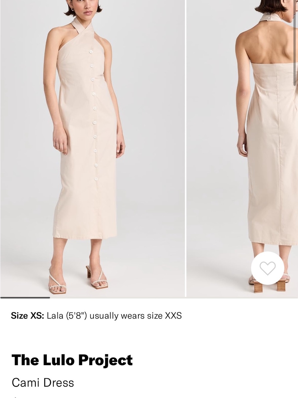NWOT: The Lulo Project Cream Cami Dress